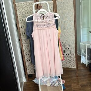 BCBGeneration Light Pink Lace Formal Kids Dress